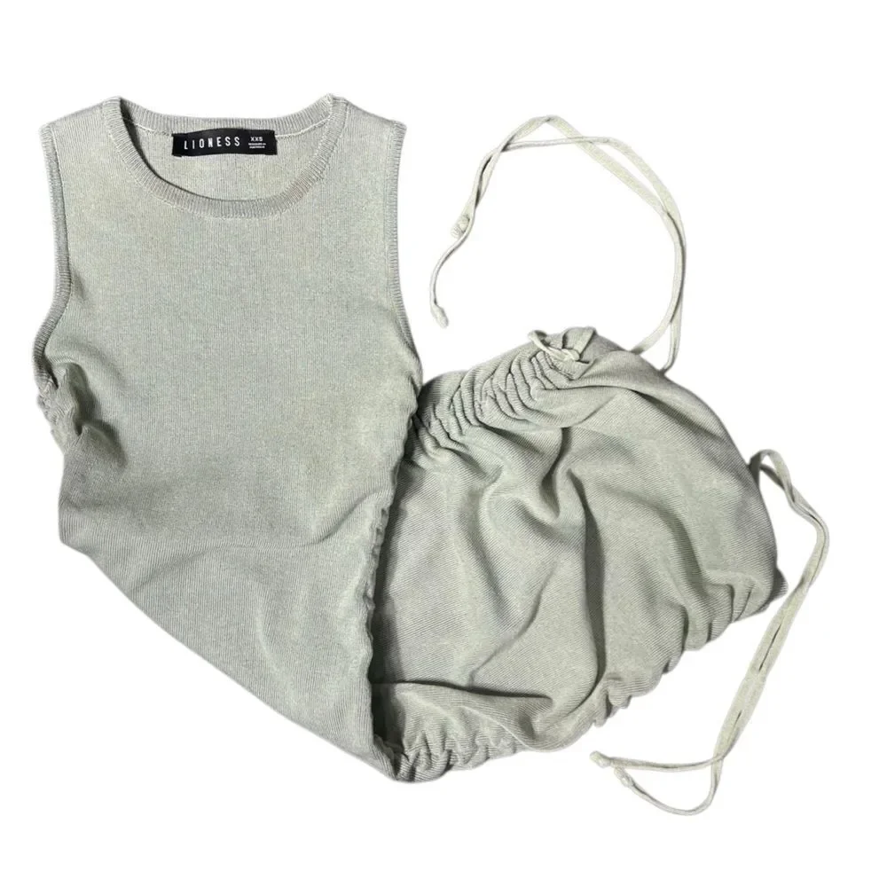 Lioness Military Minds Mini Dress - Sage Green Size XXS - Picture 12 of 15